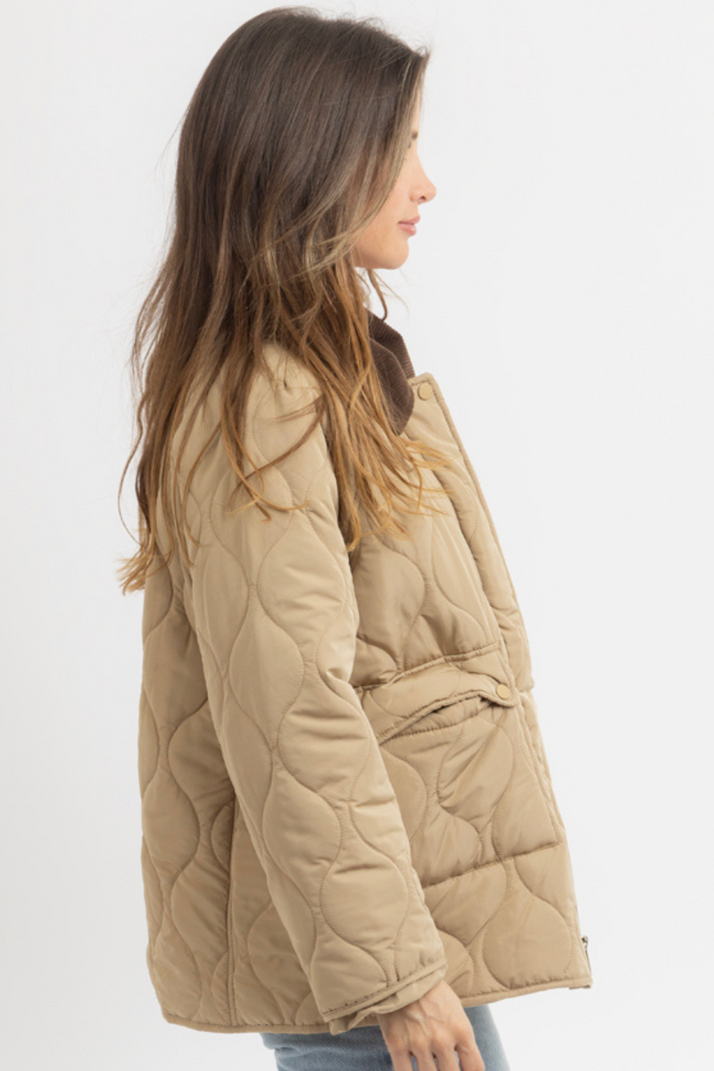 QUINN QUILTED CONTRAST JACKET