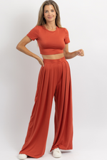 BUTTER SOFT BRICK PALAZZO PANT SET *BACK IN STOCK*