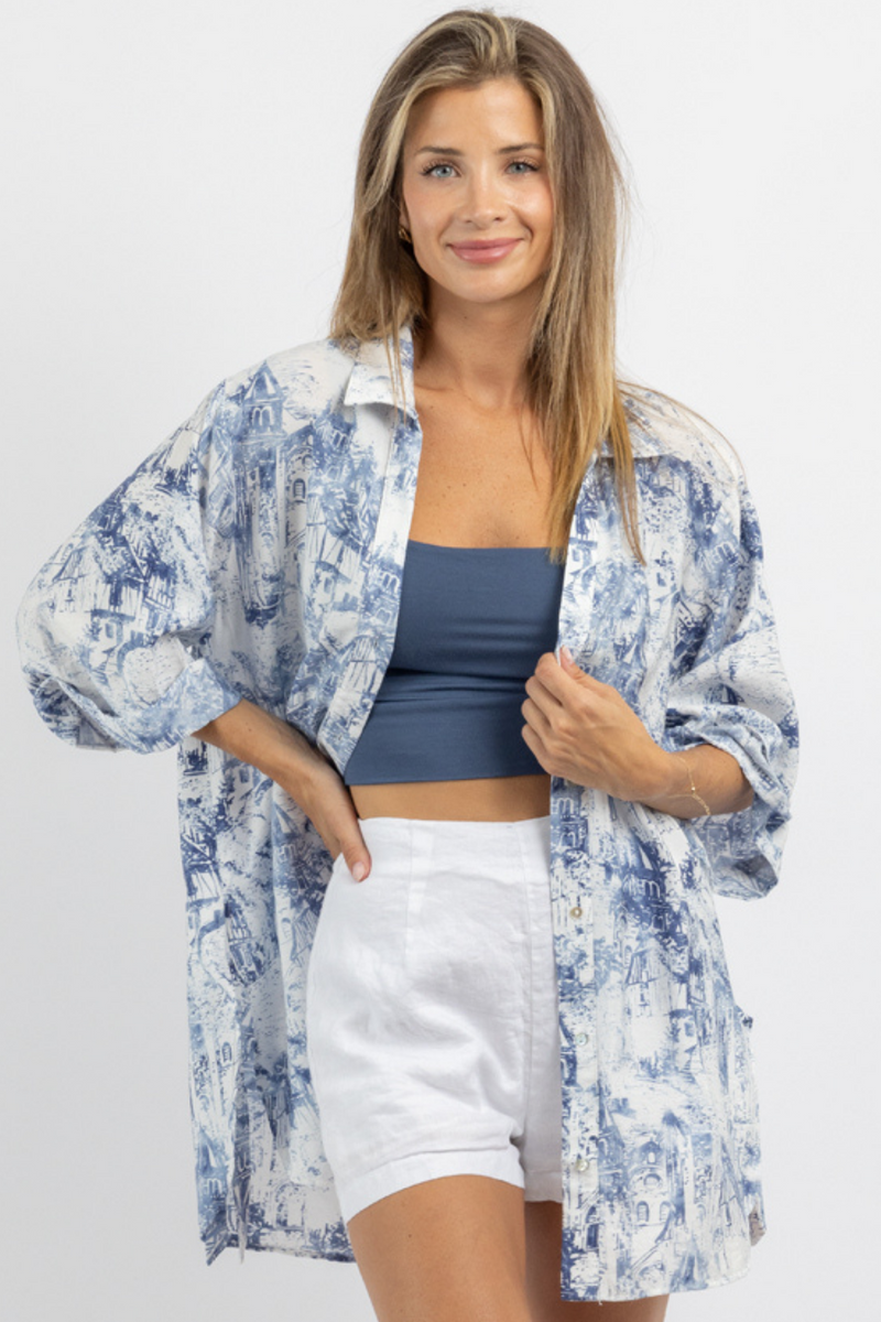 CORSICA BLUE RELAXED TUNIC