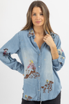 DENIM 60'S COWGIRL MOTIF BLOUSE