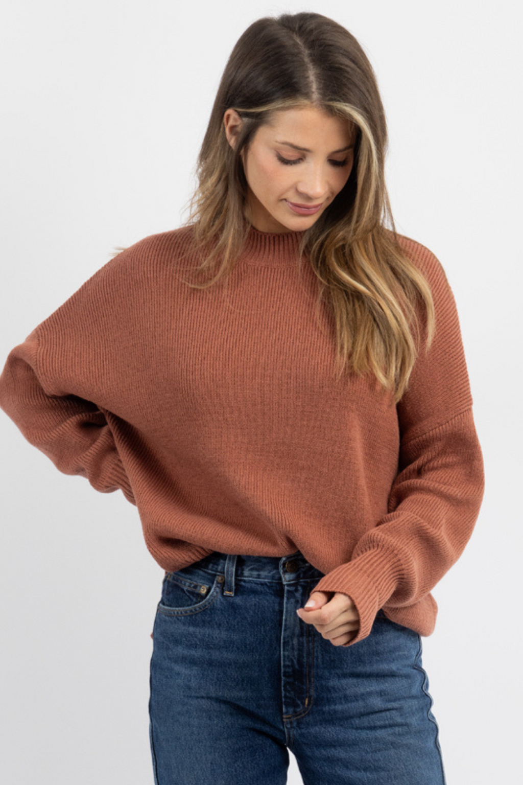 COZY CLAY RIBBED SWEATER