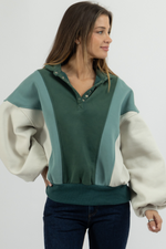 COZY JADE COLORBLOCKED PULLOVER