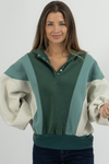 COZY JADE COLORBLOCKED PULLOVER