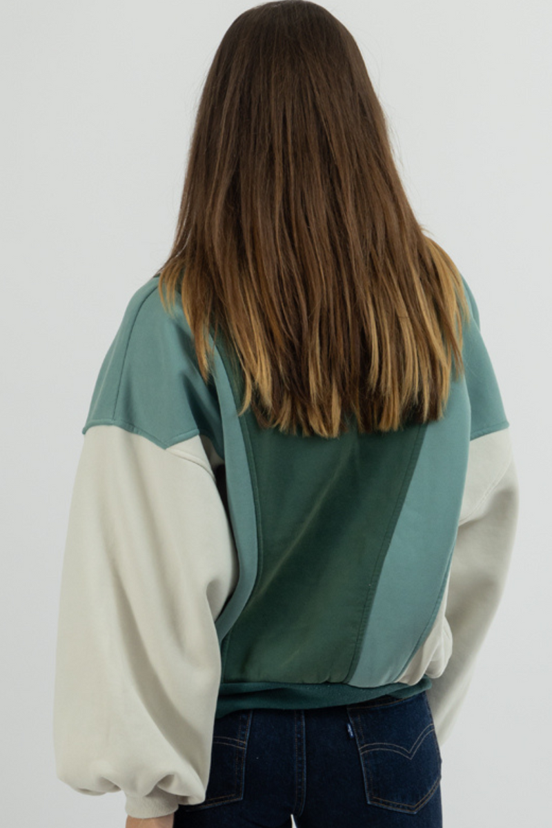 COZY JADE COLORBLOCKED PULLOVER