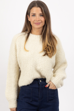 STAPLE IVORY FUZZY SWEATER