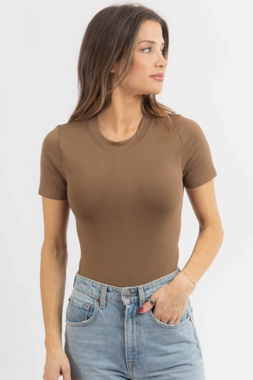 CAPSULE MOCHA SMOOTH TEE BODYSUIT