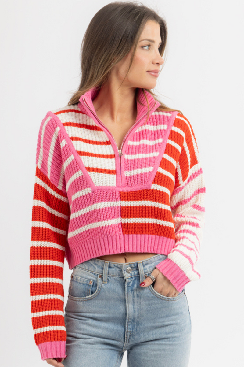 CUPID CONTRAST PINK SWEATER