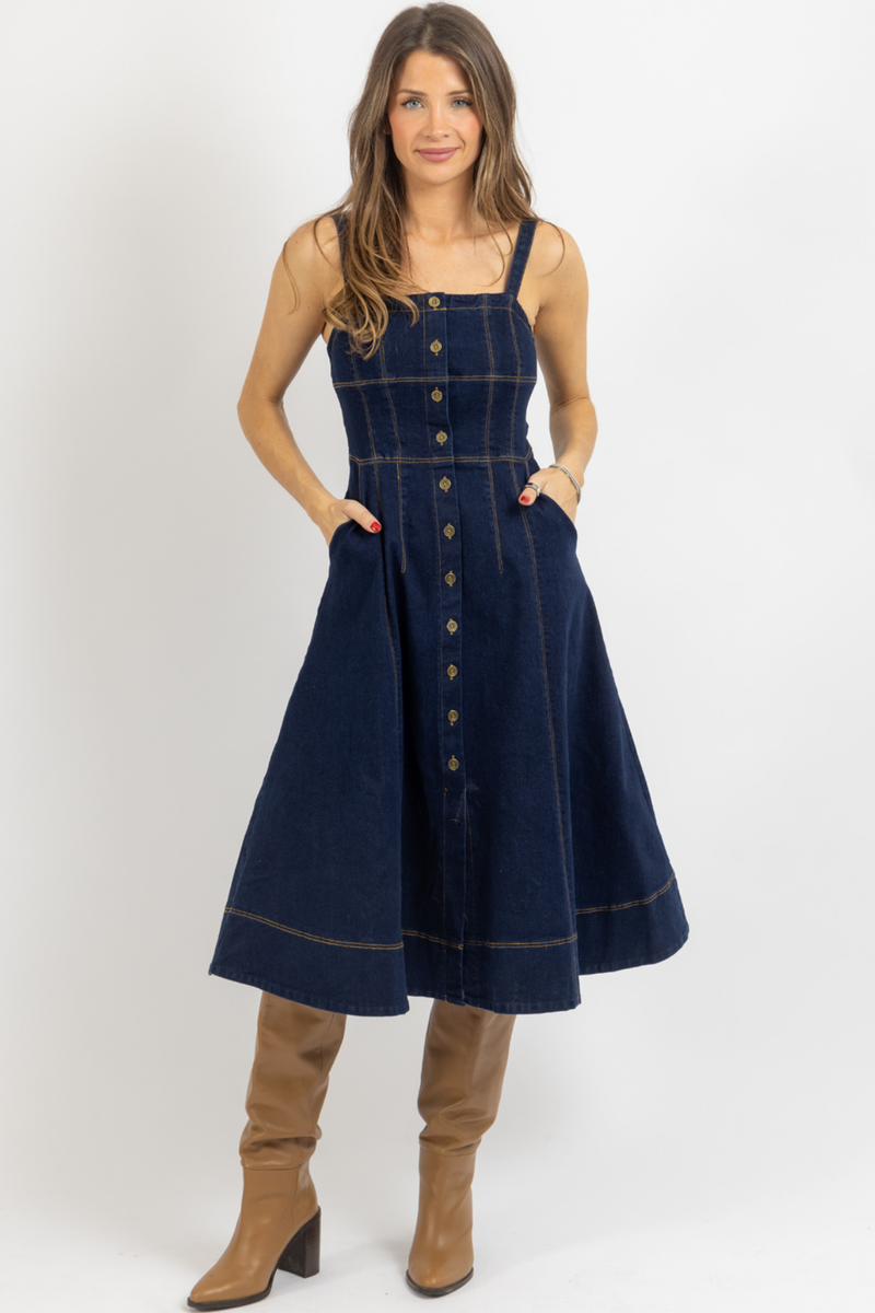 CYPRESS DENIM CORSET DRESS