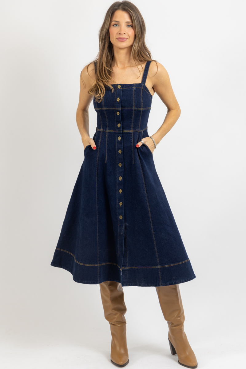 CYPRESS DENIM CORSET DRESS