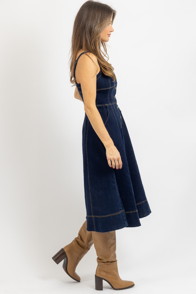 CYPRESS DENIM CORSET DRESS