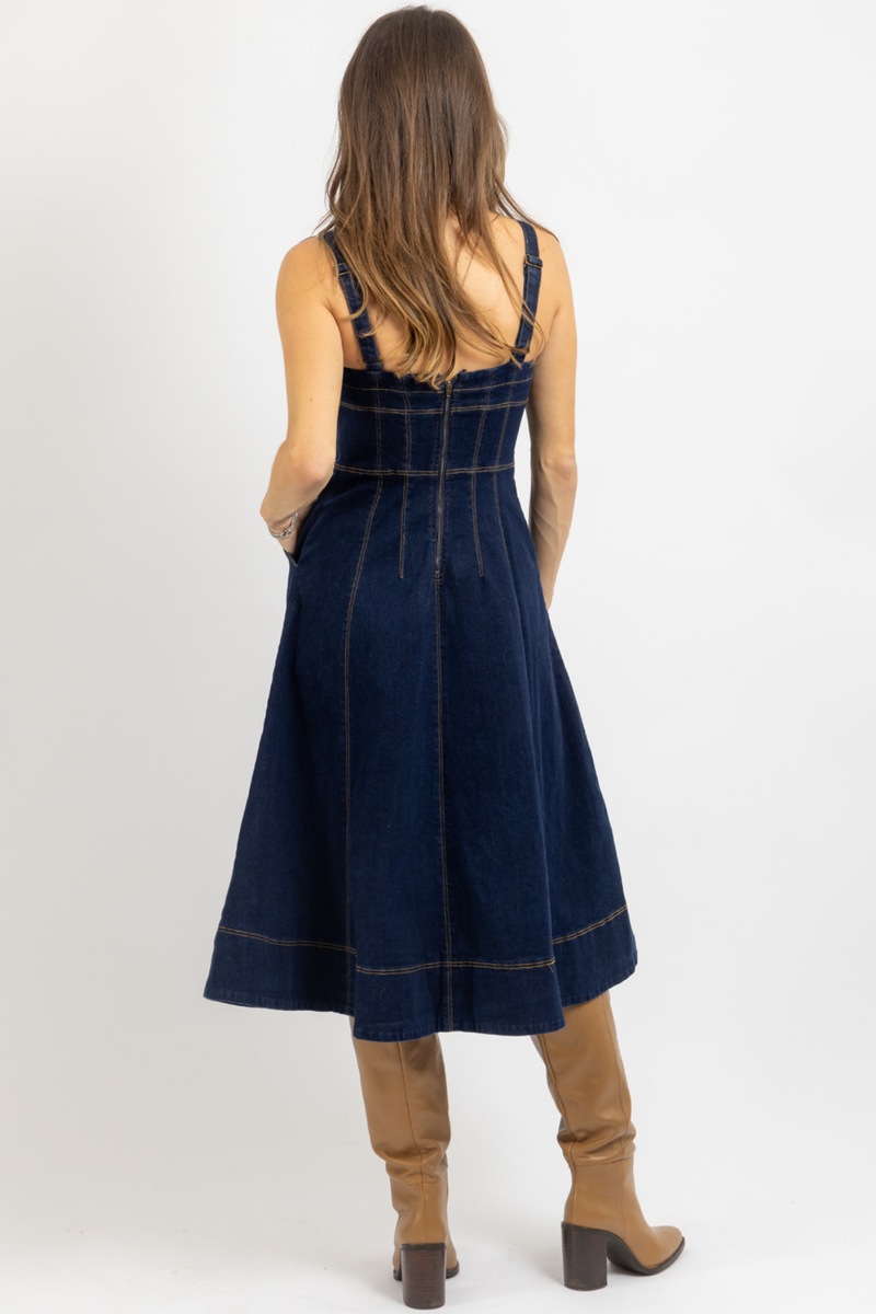 CYPRESS DENIM CORSET DRESS