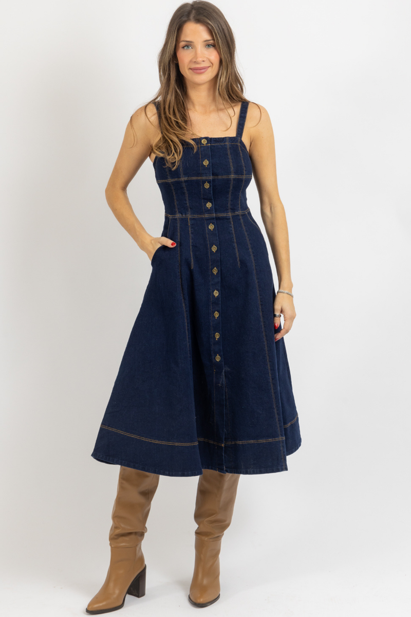 CYPRESS DENIM CORSET DRESS