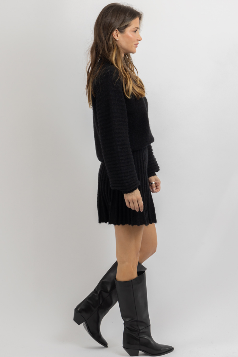 MANHATTAN BLACK SWEATER SKIRT SET *BACK IN STOCK*