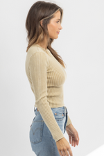 DANTE DYED KNIT RIBBED TOP