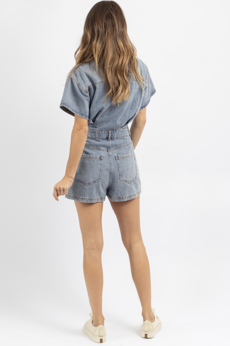 Dark 2024 denim romper