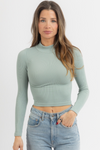 DEEP MINT MOCK + CROP LONGSLEEVE TOP *BACK IN STOCK*