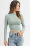 DEEP MINT MOCK + CROP LONGSLEEVE TOP *BACK IN STOCK*