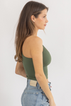 DEEP SAGE RIBBED VNECK TANK *BACK IN STOCK*