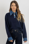 TIA DENIM SWEATER