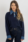 TIA DENIM SWEATER