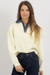 LUCI DENIM COLLAR SWEATER