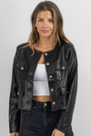 DHANNA BUTTON LEATHER JACKET