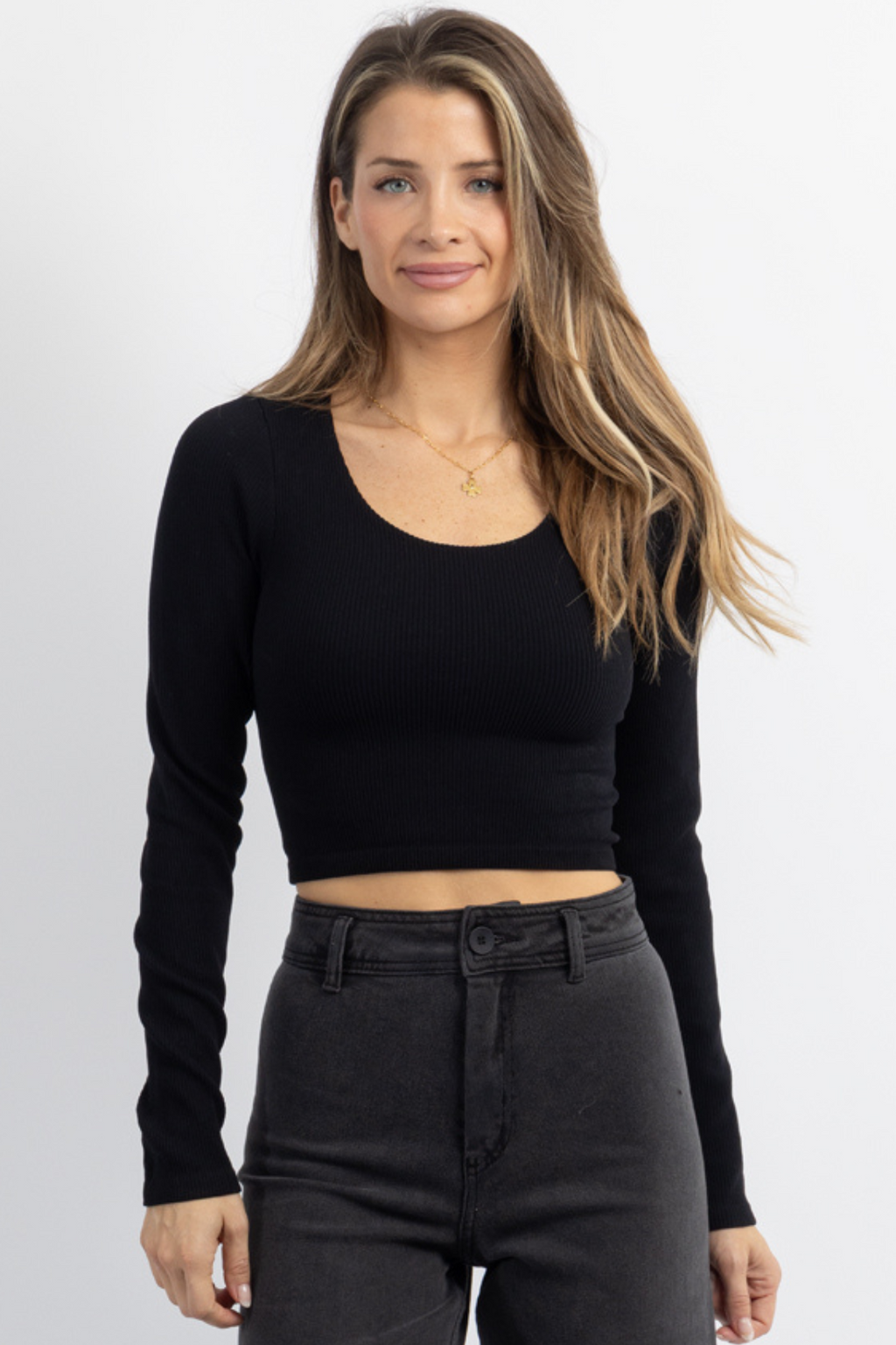 DOUBLE LOVE BLACK LINED TOP *BACK IN STOCK*