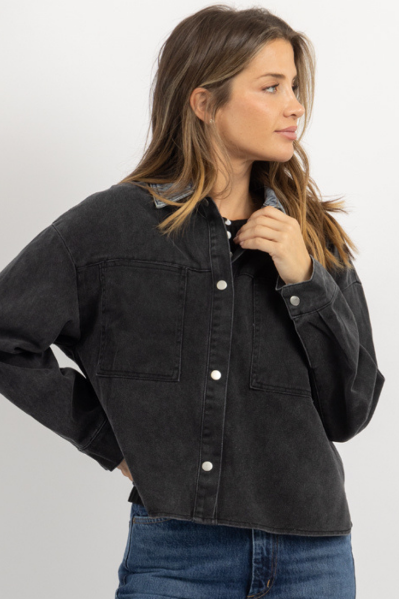 DOWNTOWN CONTRAST DENIM JACKET