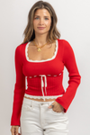 DYLAN SWEETHEART KNIT TOP