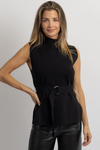 EAST END BLACK BELTED SWEATER TANK