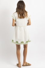 CLOVER EMBROIDERED MINI DRESS
