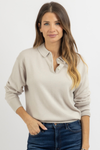 NANCY ECRU KNIT TOP
