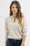 NANCY ECRU KNIT TOP
