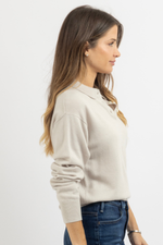 NANCY ECRU KNIT TOP
