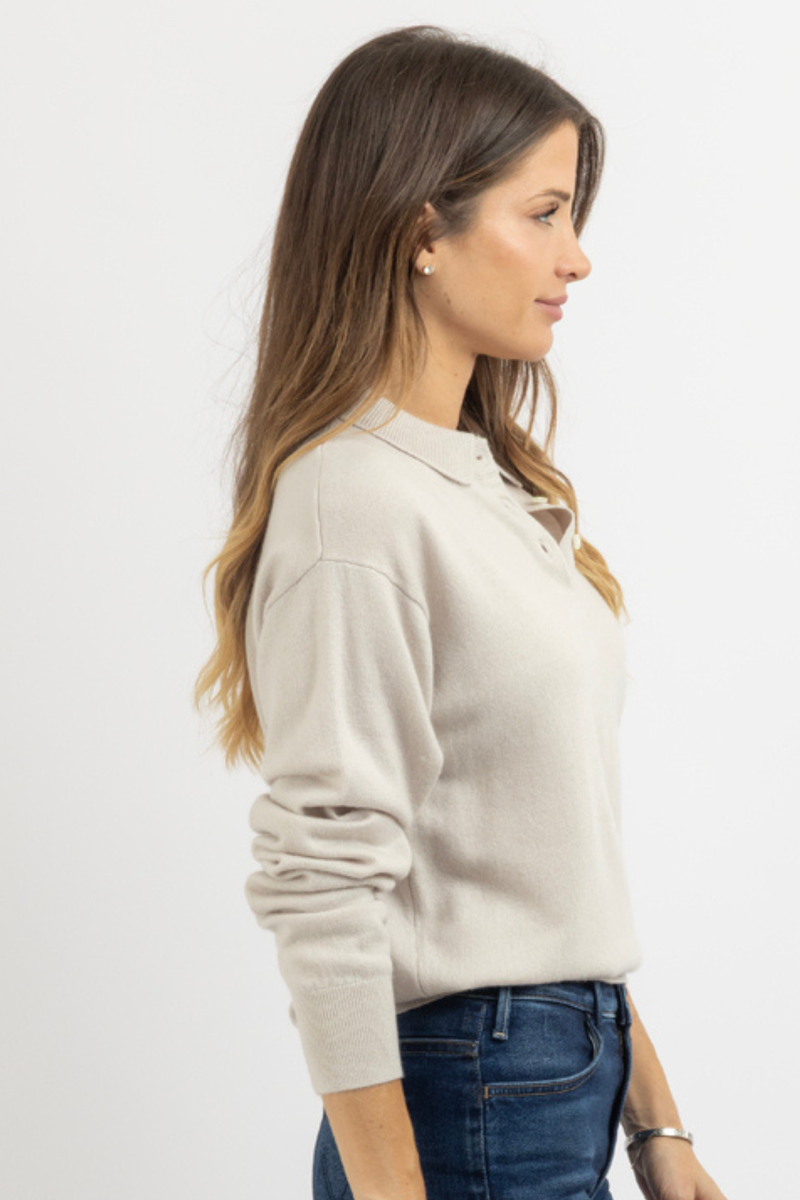 NANCY ECRU KNIT TOP