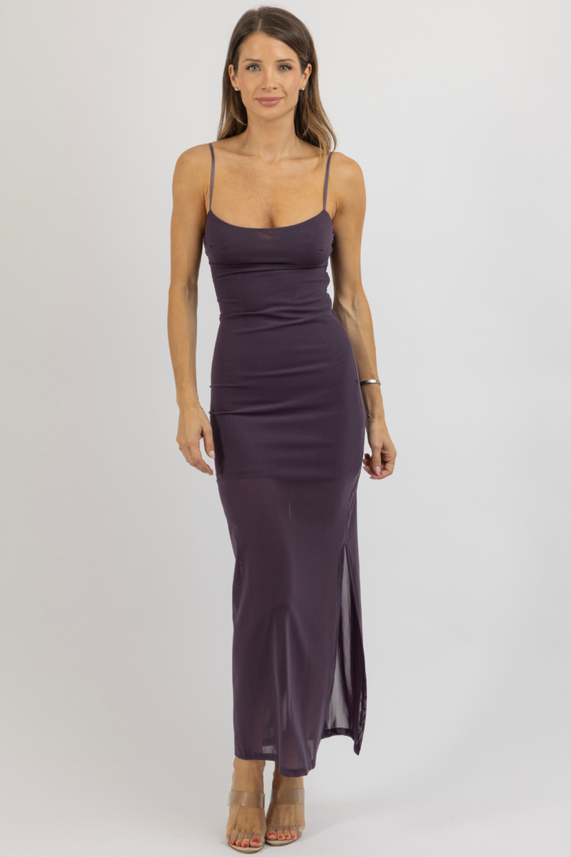 ELISE AUBERGINE DRESS