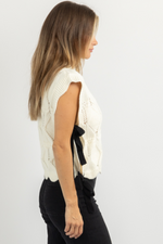 ELIZA IVORY SCALLOP + BOW KNIT TOP *BACK IN STOCK*