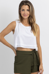 EASY LAYER IVORY CROP TANK