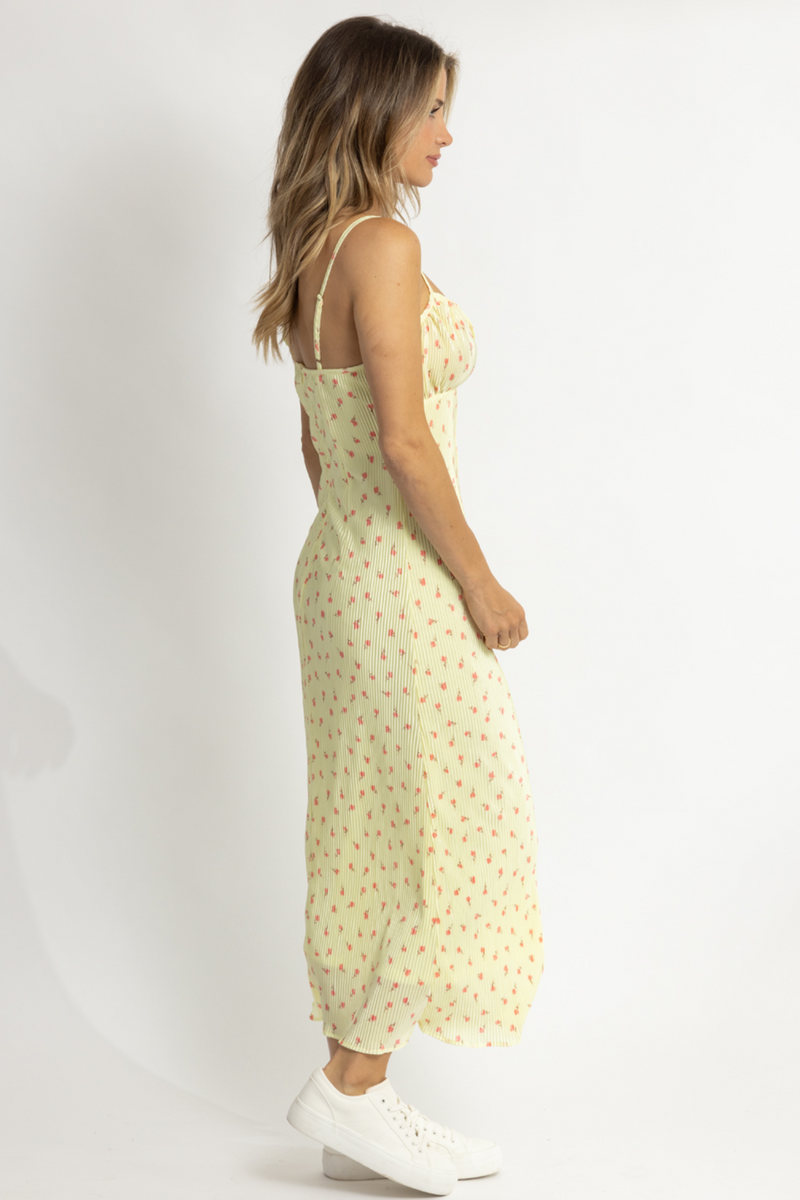 EMMY YELLOW FLORAL MIDI DRESS *BACK IN STOCK*