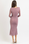 CONSTANCE LAVENDER CUTOUT SHIMMER DRESS