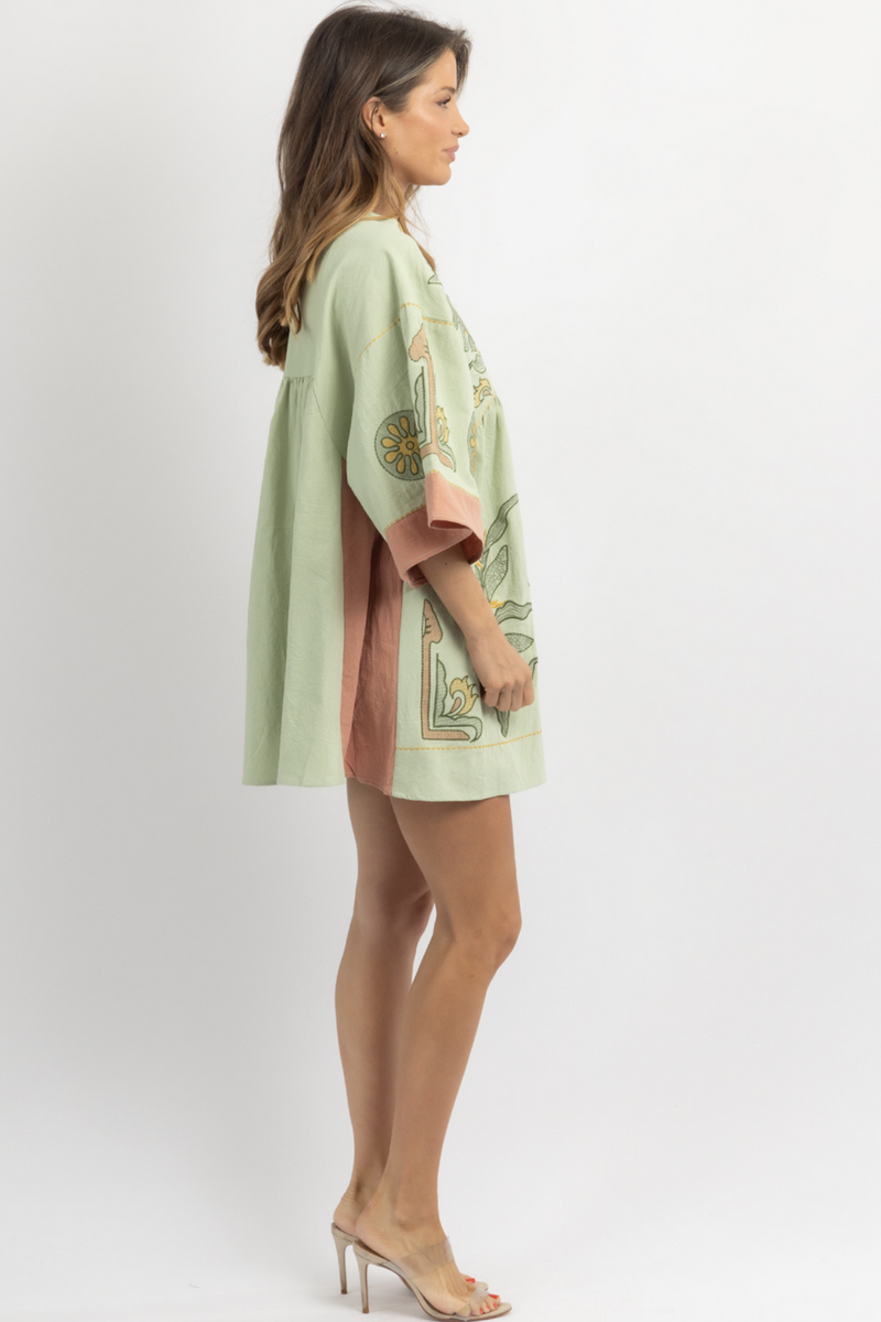 FAY MINT EMBROIDERED MINI DRESS *BACK IN STOCK*