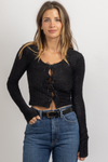 FEMME BLACK KNIT BOW TOP