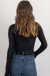 FEMME BLACK KNIT BOW TOP