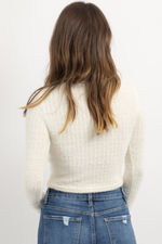 FEMME IVORY KNIT BOW TOP