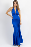 FINER THINGS BLUE PLUNGING MAXI DRESS