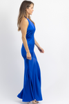 FINER THINGS BLUE PLUNGING MAXI DRESS