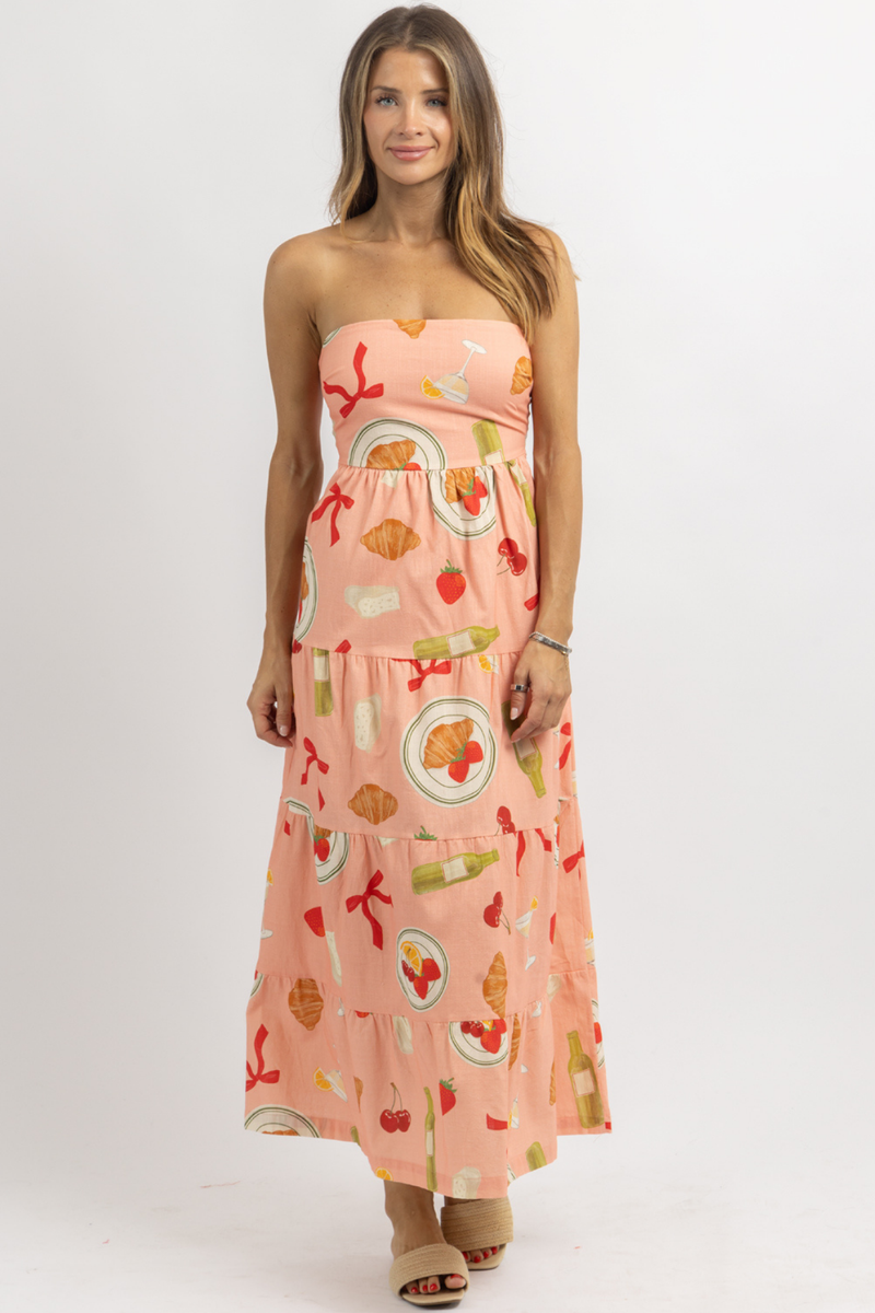 FRENCH 75 STRAPLESS MAXI DRESS