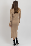 GABI BEIGE CONTRAST MIDI DRESS