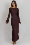 GEORGIE BURGUNDY DOT DRESS