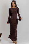 GEORGIE BURGUNDY DOT DRESS